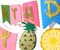 Hawaiian Birthday Party Decoration for Luau Summer Pool Glitter Gold Birthday Banner for Aloha Party Coconut Palm and Beach Happy Birthday Banner Photography Props